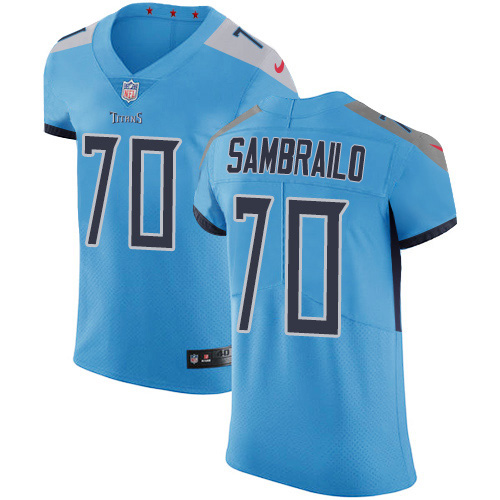 Nike Titans #70 Ty Sambrailo Light Blue Alternate Men's Stitched NFL New Elite Jersey
