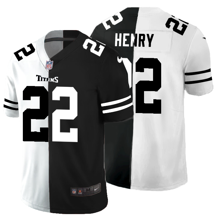 Tennessee Titans #22 Derrick Henry Men's Black V White Peace Split Nike Vapor Untouchable Limited NFL Jersey