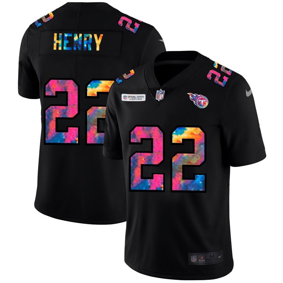 Tennessee Titans #22 Derrick Henry Men's Nike Multi-Color Black 2020 NFL Crucial Catch Vapor Untouchable Limited Jersey