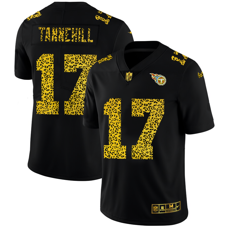 Tennessee Titans #17 Ryan Tannehill Men's Nike Leopard Print Fashion Vapor Limited NFL Jersey Black
