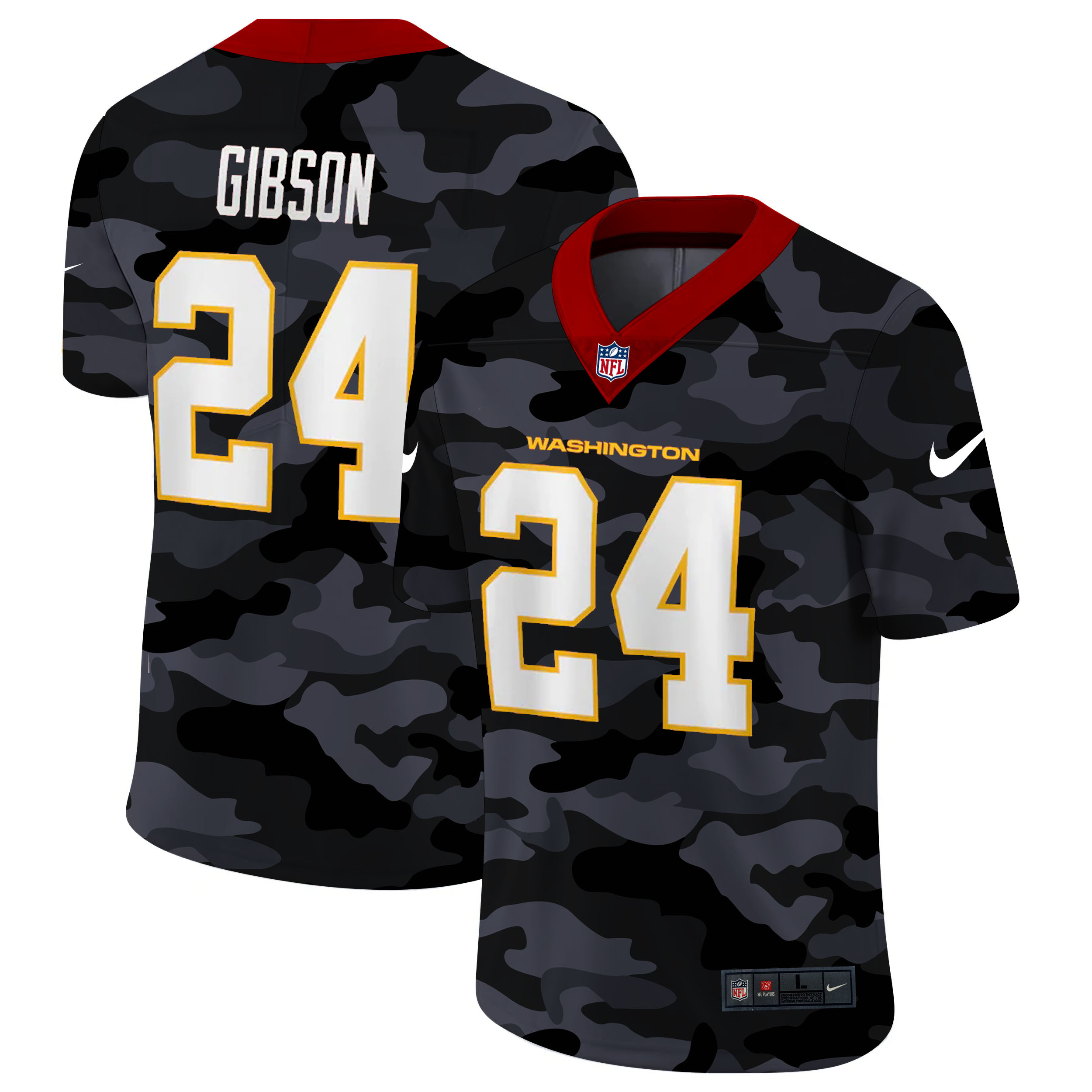 Washington Redskins #24 Antonio Gibson Men's Nike 2020 Black CAMO Vapor Untouchable Limited Stitched NFL Jersey