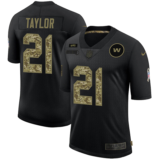 Washington Redskins #21 Sean Taylor Men's Nike 2020 Salute To Service Camo Limited NFL Jersey Black