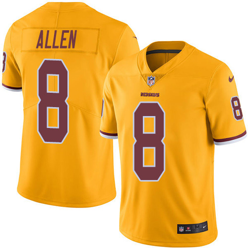 Nike Redskins #8 Kyle Allen Gold Men's Stitched NFL Limited Rush Jersey