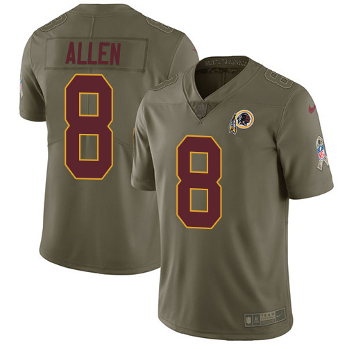 Nike Redskins #8 Kyle Allen Olive Men's Stitched NFL Limited 2017 Salute To Service Jersey