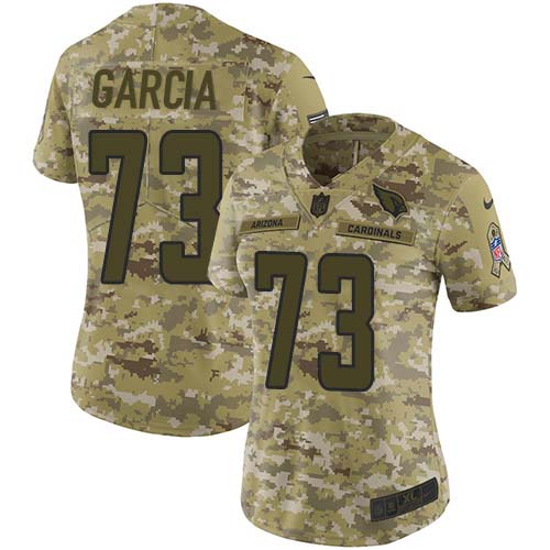 Nike Cardinals #73 Max Garcia Camo Women's Stitched NFL Limited 2018 Salute To Service Jersey