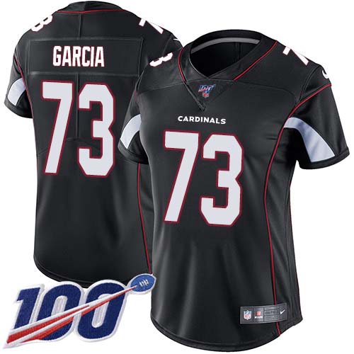 Nike Cardinals #73 Max Garcia Black Alternate Women's Stitched NFL 100th Season Vapor Untouchable Limited Jersey