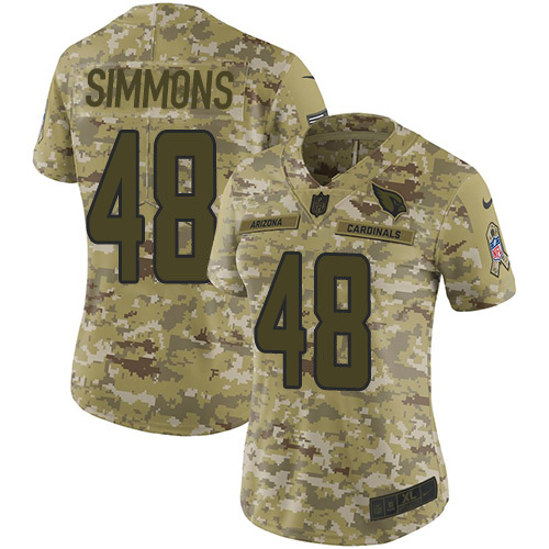 Nike Cardinals #48 Isaiah Simmons Camo Women's Stitched NFL Limited 2018 Salute To Service Jersey