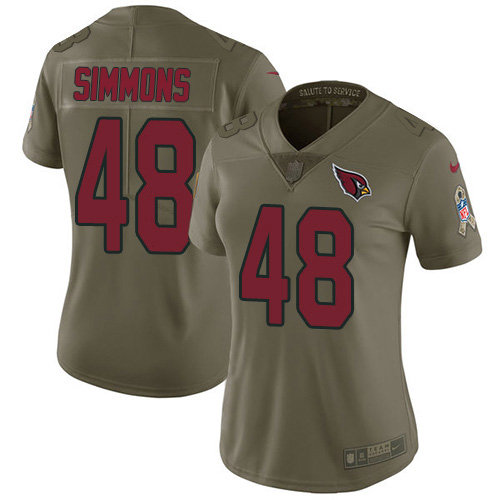 Nike Cardinals #48 Isaiah Simmons Olive Women's Stitched NFL Limited 2017 Salute To Service Jersey