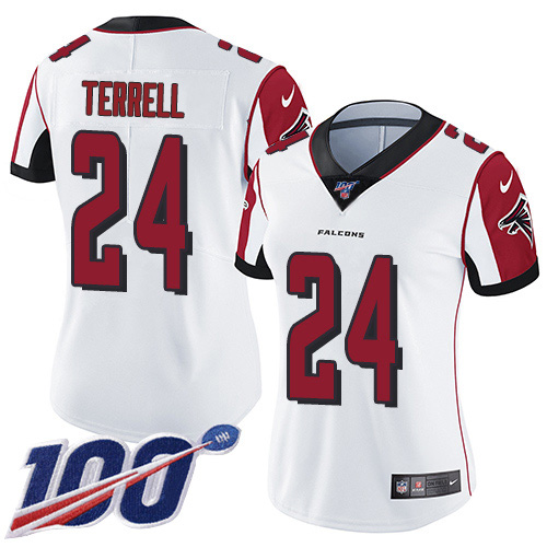 Nike Falcons #24 A.J. Terrell White Women's Stitched NFL 100th Season Vapor Untouchable Limited Jersey