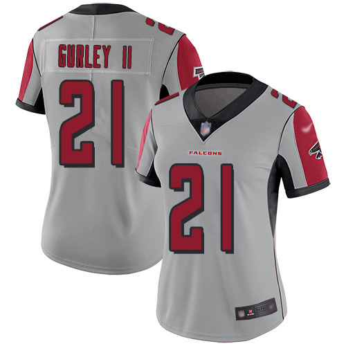 Nike Falcons #21 Todd Gurley II Silver Women's Stitched NFL Limited Inverted Legend Jersey