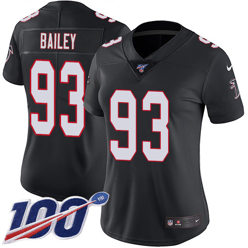 Nike Falcons #93 Allen Bailey Black Alternate Women's Stitched NFL 100th Season Vapor Untouchable Limited Jersey