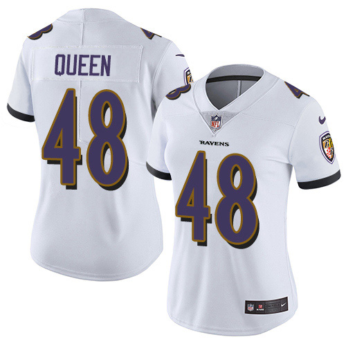Nike Ravens #48 Patrick Queen White Women's Stitched NFL Vapor Untouchable Limited Jersey