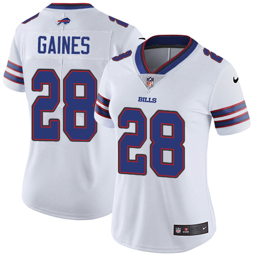 Nike Bills #28 E.J. Gaines White Women's Stitched NFL Vapor Untouchable Limited Jersey