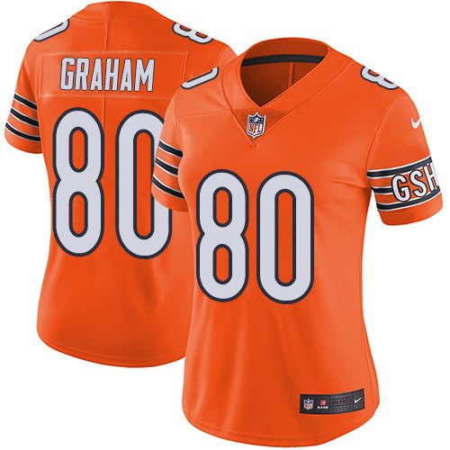 Nike Bears #80 Jimmy Graham Orange Women's Stitched NFL Limited Rush Jersey