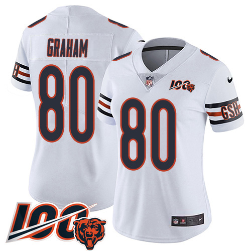 Nike Bears #80 Jimmy Graham White Women's Stitched NFL 100th Season Vapor Untouchable Limited Jersey