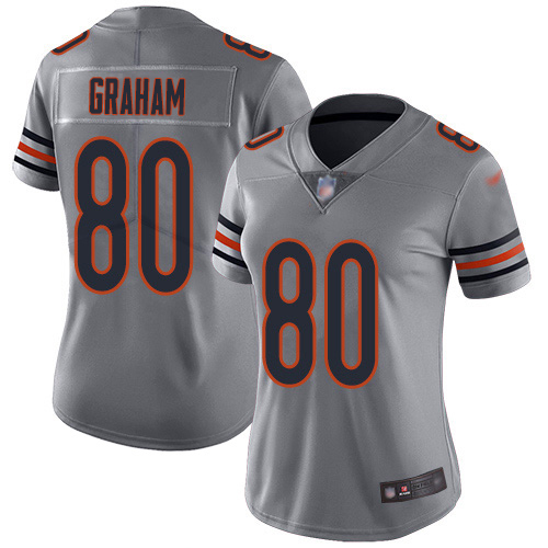Nike Bears #80 Jimmy Graham Silver Women's Stitched NFL Limited Inverted Legend Jersey