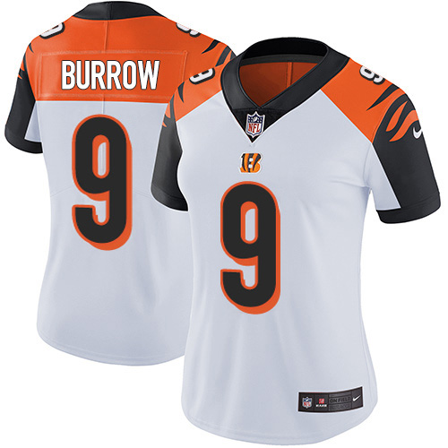 Nike Bengals #9 Joe Burrow White Women's Stitched NFL Vapor Untouchable Limited Jersey