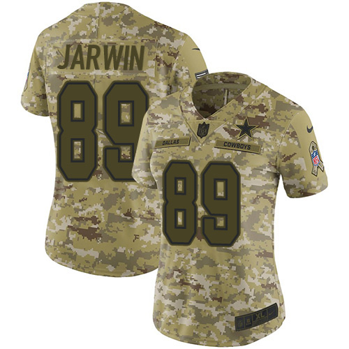 Nike Cowboys #89 Blake Jarwin Camo Women's Stitched NFL Limited 2018 Salute To Service Jersey