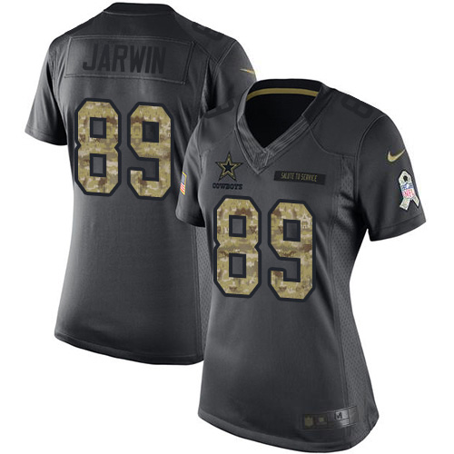 Nike Cowboys #89 Blake Jarwin Black Women's Stitched NFL Limited 2016 Salute to Service Jersey