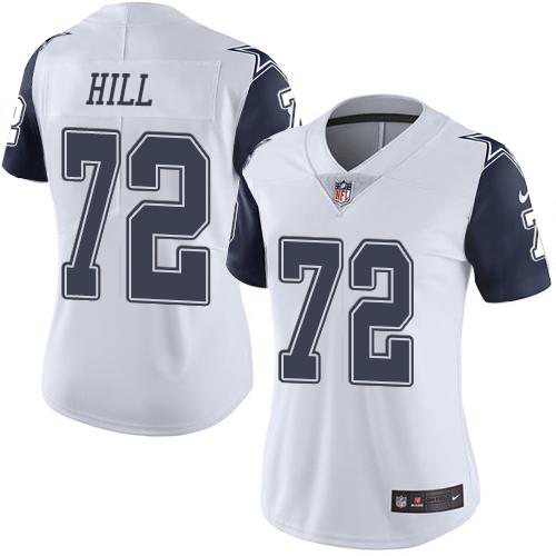Nike Cowboys #72 Trysten Hill White Women's Stitched NFL Limited Rush Jersey