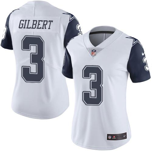 Nike Cowboys #3 Garrett Gilbert White Women's Stitched NFL Limited Rush Jersey