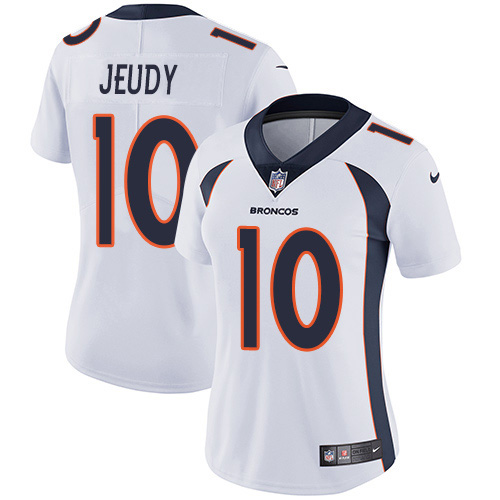 Nike Broncos #10 Jerry Jeudy White Women's Stitched NFL Vapor Untouchable Limited Jersey