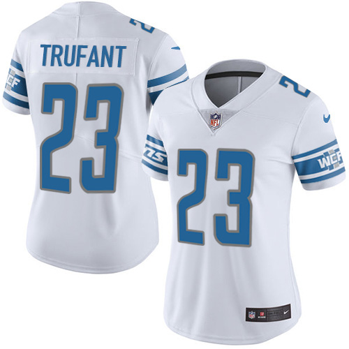 Nike Lions #23 Desmond Trufant White Women's Stitched NFL Vapor Untouchable Limited Jersey
