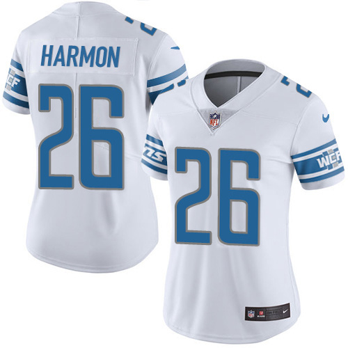 Nike Lions #26 Duron Harmon White Women's Stitched NFL Vapor Untouchable Limited Jersey