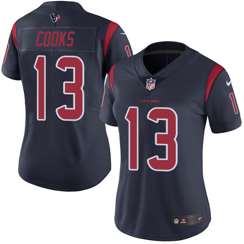 Nike Texans #13 Brandin Cooks Navy Blue Women's Stitched NFL Limited Rush Jersey