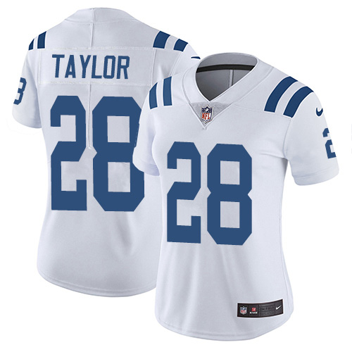 Nike Colts #28 Jonathan Taylor White Women's Stitched NFL Vapor Untouchable Limited Jersey