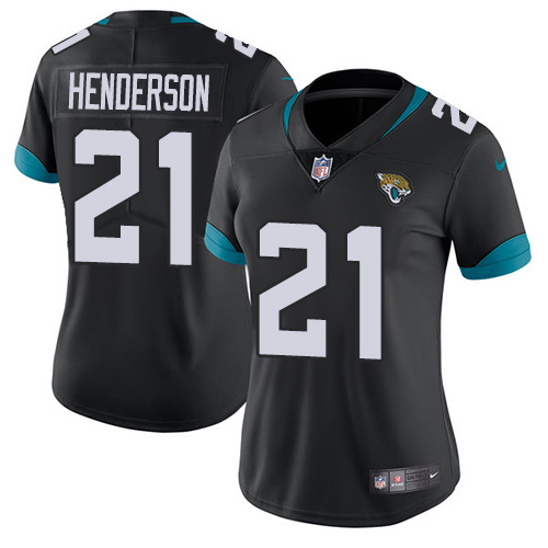 Nike Jaguars #21 C.J. Henderson Black Team Color Women's Stitched NFL Vapor Untouchable Limited Jersey