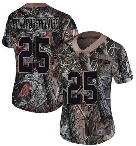 Nike Chiefs #25 Clyde Edwards-Helaire Camo Women's Stitched NFL Limited Rush Realtree Jersey