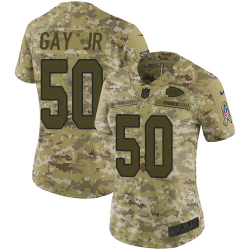 Nike Chiefs #50 Willie Gay Jr. Camo Women's Stitched NFL Limited 2018 Salute To Service Jersey