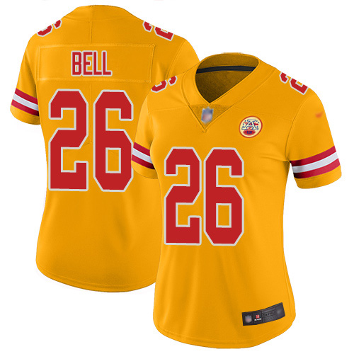 Nike Chiefs #26 Le'Veon Bell Gold Women's Stitched NFL Limited Inverted Legend Jersey