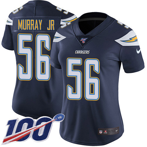 Nike Chargers #56 Kenneth Murray Jr Navy Blue Team Color Women's Stitched NFL 100th Season Vapor Untouchable Limited Jersey