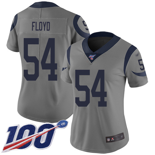 Nike Rams #54 Leonard Floyd Gray Women's Stitched NFL Limited Inverted Legend 100th Season Jersey