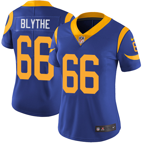 Nike Rams #66 Austin Blythe Royal Blue Alternate Women's Stitched NFL Vapor Untouchable Limited Jersey