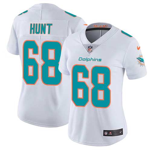 Nike Dolphins #68 Robert Hunt White Women's Stitched NFL Vapor Untouchable Limited Jersey