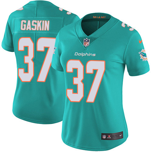 Nike Dolphins #37 Myles Gaskin Aqua Green Team Color Women's Stitched NFL Vapor Untouchable Limited Jersey