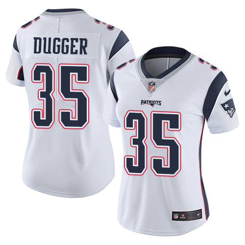 Nike Patriots #35 Kyle Dugger White Women's Stitched NFL Vapor Untouchable Limited Jersey