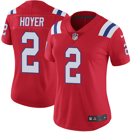 Nike Patriots #2 Brian Hoyer Red Alternate Women's Stitched NFL Vapor Untouchable Limited Jersey