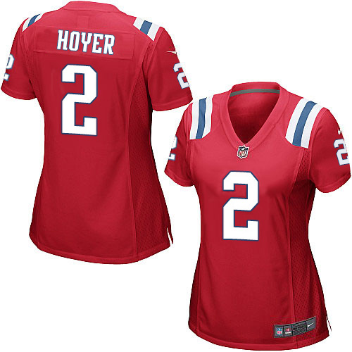 Nike Patriots #2 Brian Hoyer Red Alternate Women's Stitched NFL Elite Jersey
