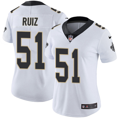 Nike Saints #51 Cesar Ruiz White Women's Stitched NFL Vapor Untouchable Limited Jersey