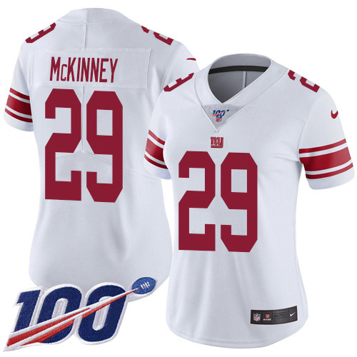 Nike Giants #29 Xavier McKinney White Women's Stitched NFL 100th Season Vapor Untouchable Limited Jersey