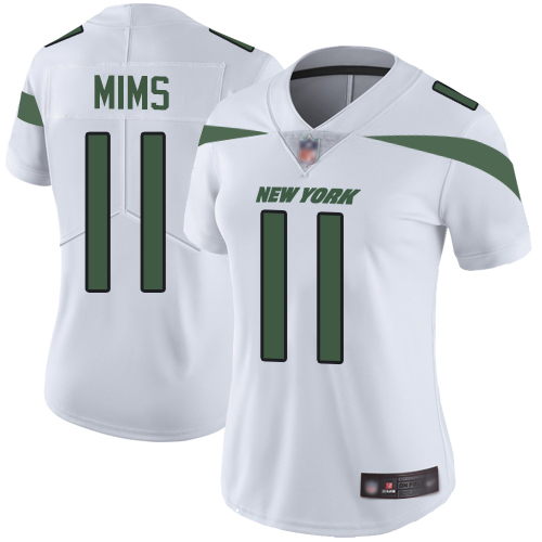 Nike Jets #11 Denzel Mim White Women's Stitched NFL Vapor Untouchable Limited Jersey