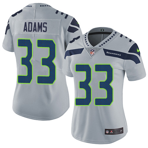 Nike Seahawks #33 Jamal Adams Grey Alternate Women's Stitched NFL Vapor Untouchable Limited Jersey