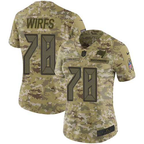 Nike Buccaneers #78 Tristan Wirfs Camo Women's Stitched NFL Limited 2018 Salute To Service Jersey