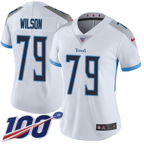 Nike Titans #79 Isaiah Wilson White Women's Stitched NFL 100th Season Vapor Untouchable Limited Jersey
