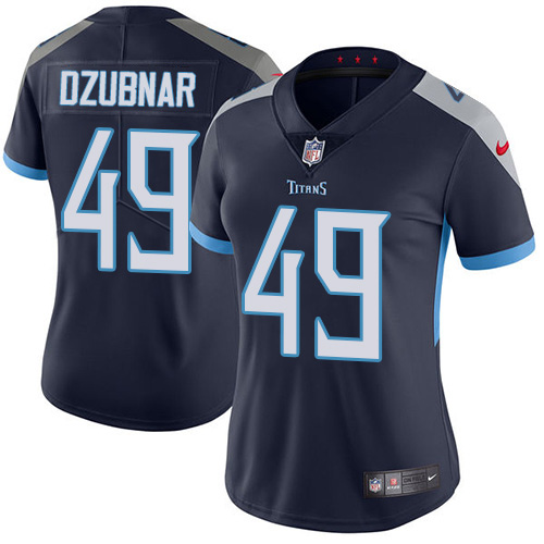 Nike Titans #49 Nick Dzubnar Navy Blue Team Color Women's Stitched NFL Vapor Untouchable Limited Jersey