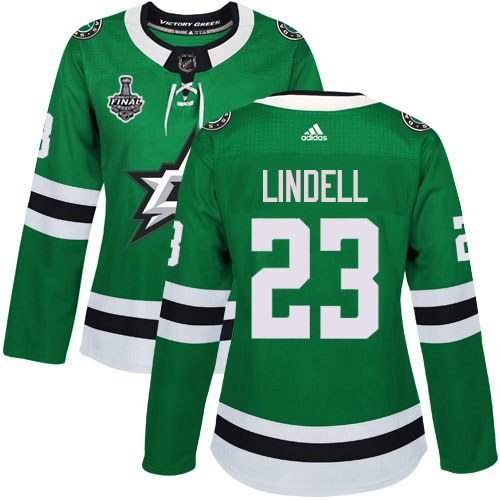 Adidas Stars #23 Esa Lindell Green Home Authentic Women's 2020 Stanley Cup Final Stitched NHL Jersey